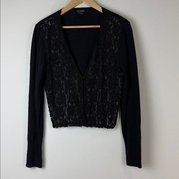 Club Monaco Black Knit Beaded Sweater Size Medium - Picture 1 of 7